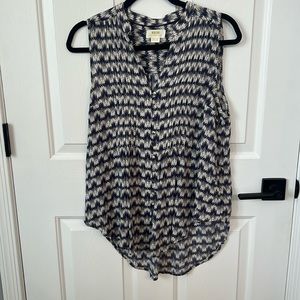 Maeve by Anthropologie Sz Med Blue/White Button Down Blouse